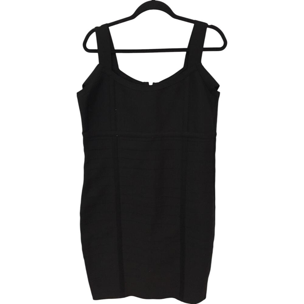 Bold Elements Cut To Curve Sleeveless Sheath Black Dress Womens 2XL Back Zip